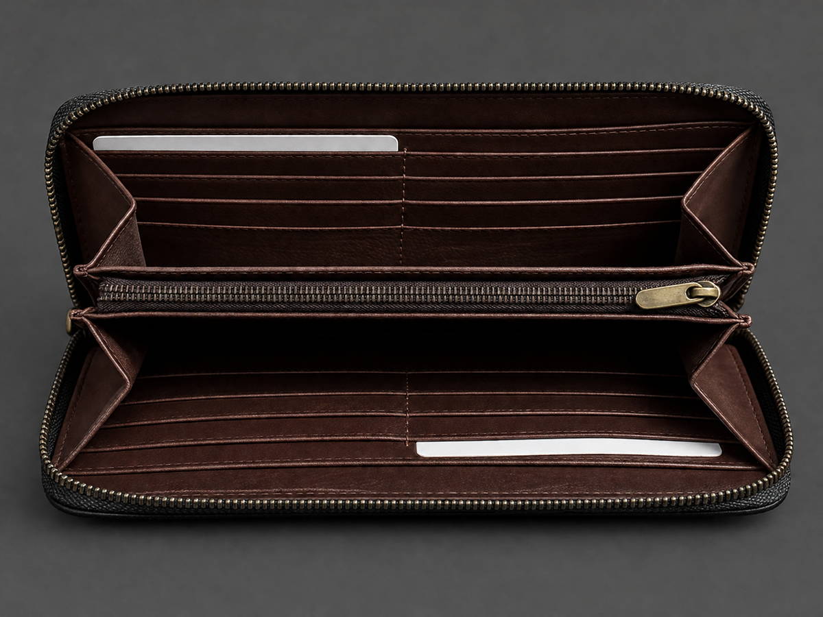 Turquoise Trails Tooled Leather Zip-Around Wallet