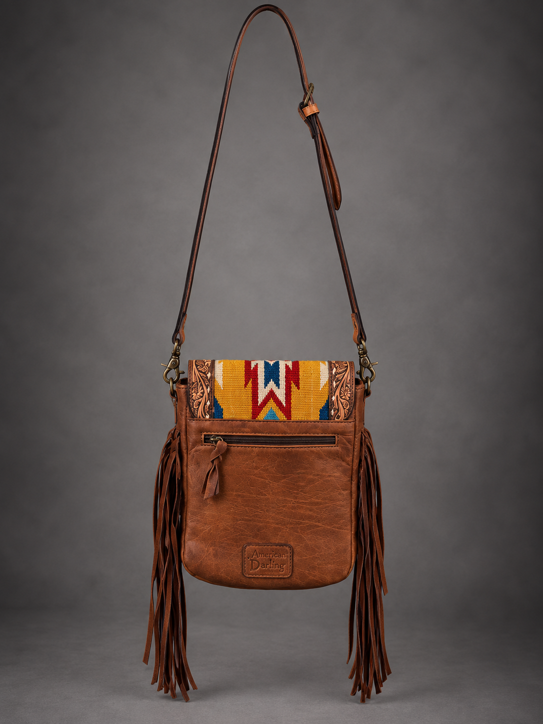 AD Desert Sunrise Cowhide Fringe Crossbody