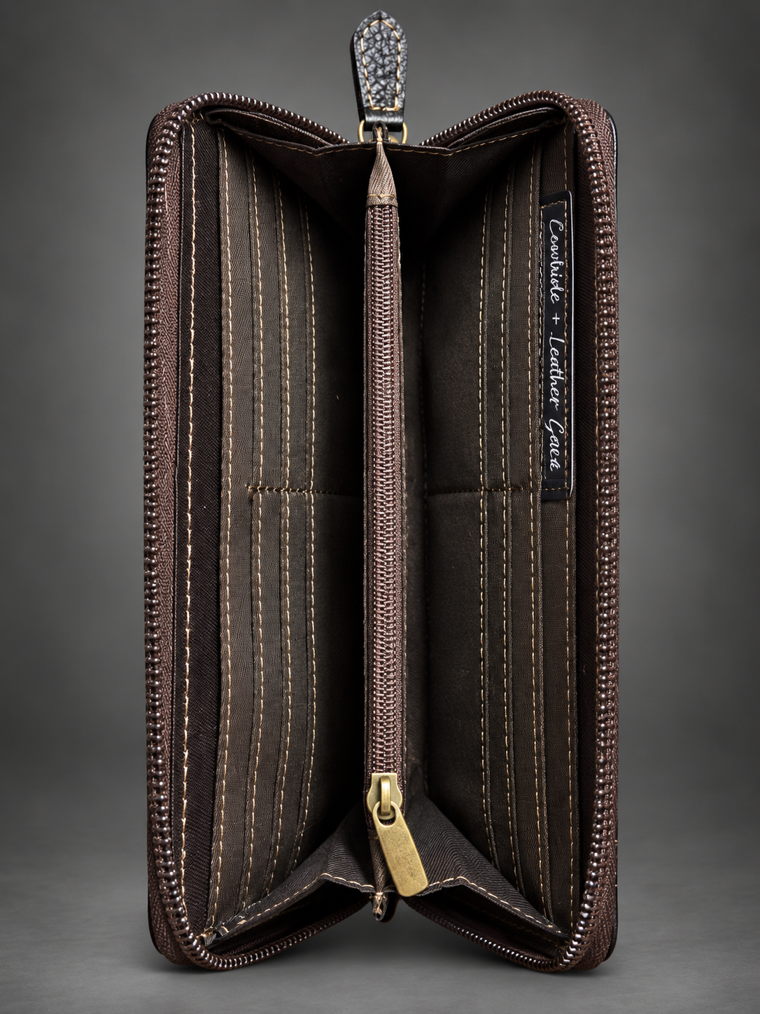 The Turquoise Trail Tooled Cowhide Wallet