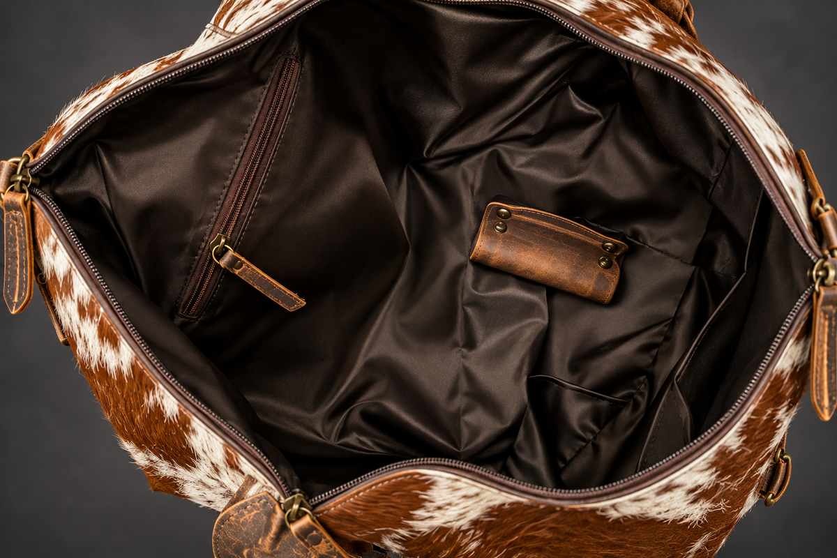 The High Roller Tooled Cowhide Weekender