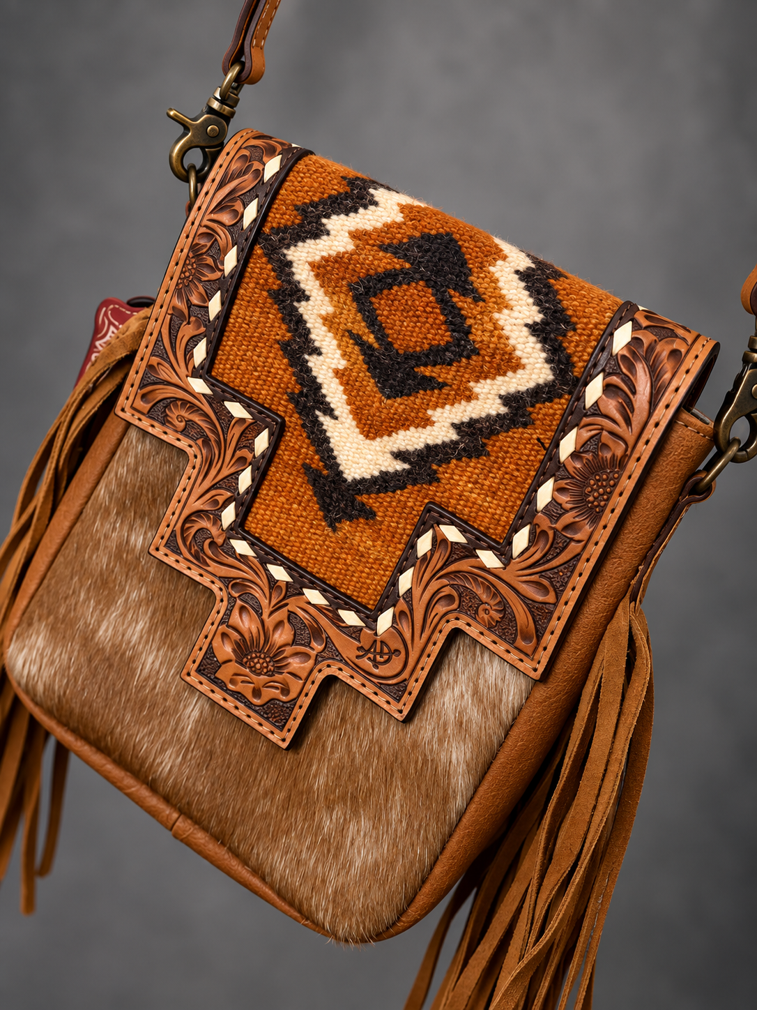 AD Copper Canyon Cowhide Fringe Crossbody