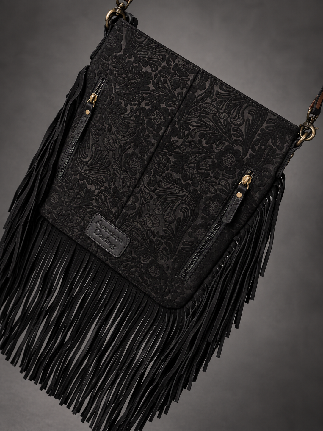 AD Midnight Rose Concealed Carry Fringe Crossbody