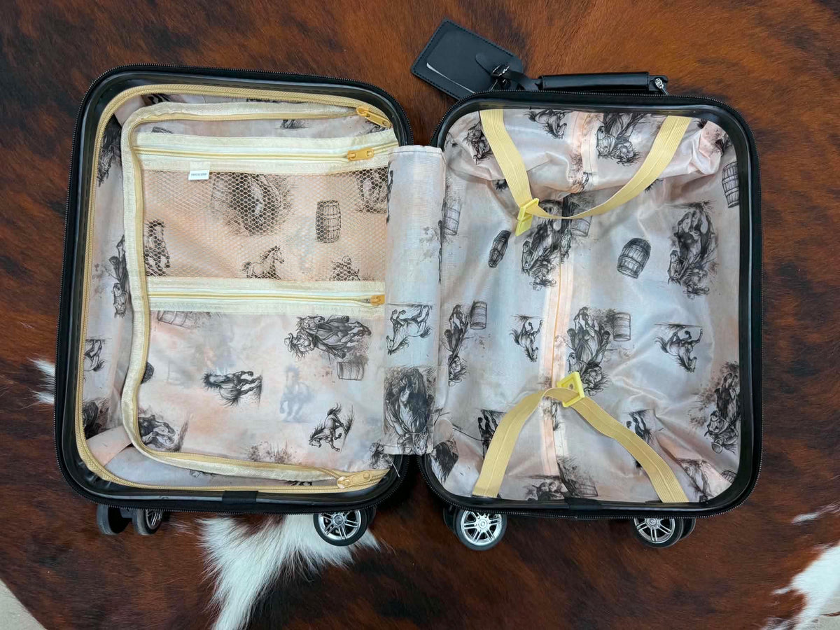 Cowgirl Pattern Luggage Set | Western Hard Shell Spinner Suitcases