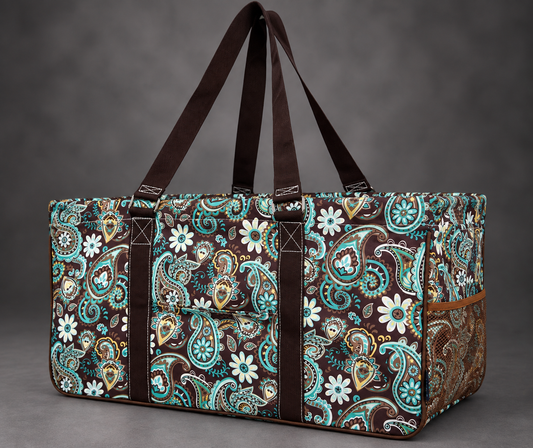 Turquoise Paisley Western Carryall