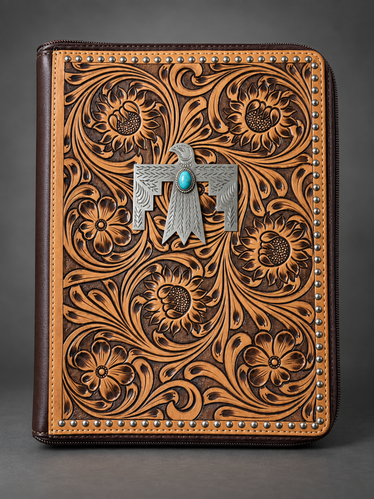The Thunderbird Reserve Tooled Leather Portfolio Binder