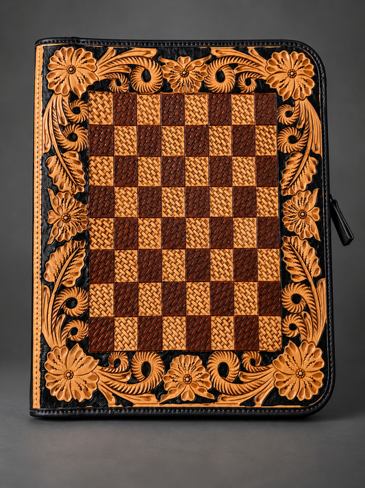 The Executive Tooled Leather Portfolio Binder