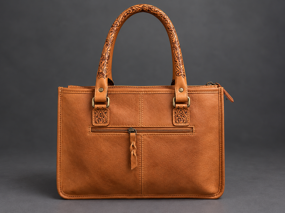 The High Plains Axis Hide & Tooled Leather Tote