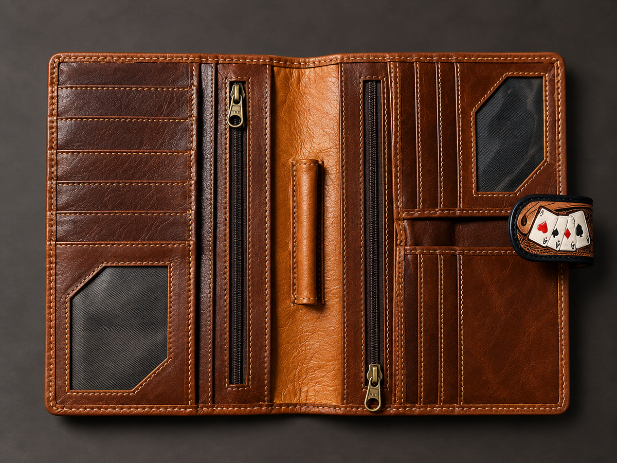 The High Stakes Cowhide & Tooled Leather Organizer Wallet