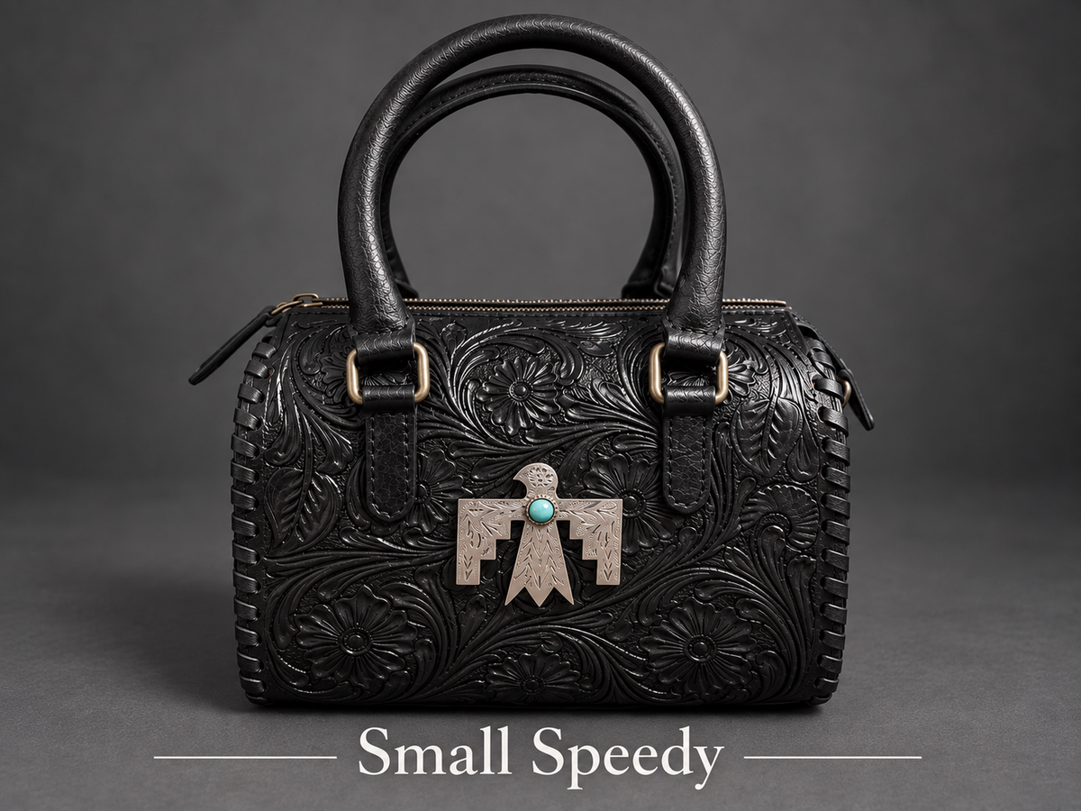 Midnight Thunderbird | Tooled Leather Small Speedy
