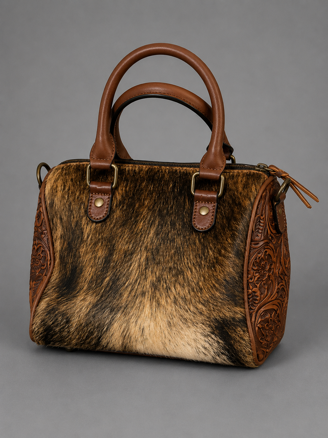 The Turquoise Trail Cowhide Handbag