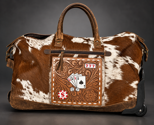 The High Roller Tooled Cowhide Weekender