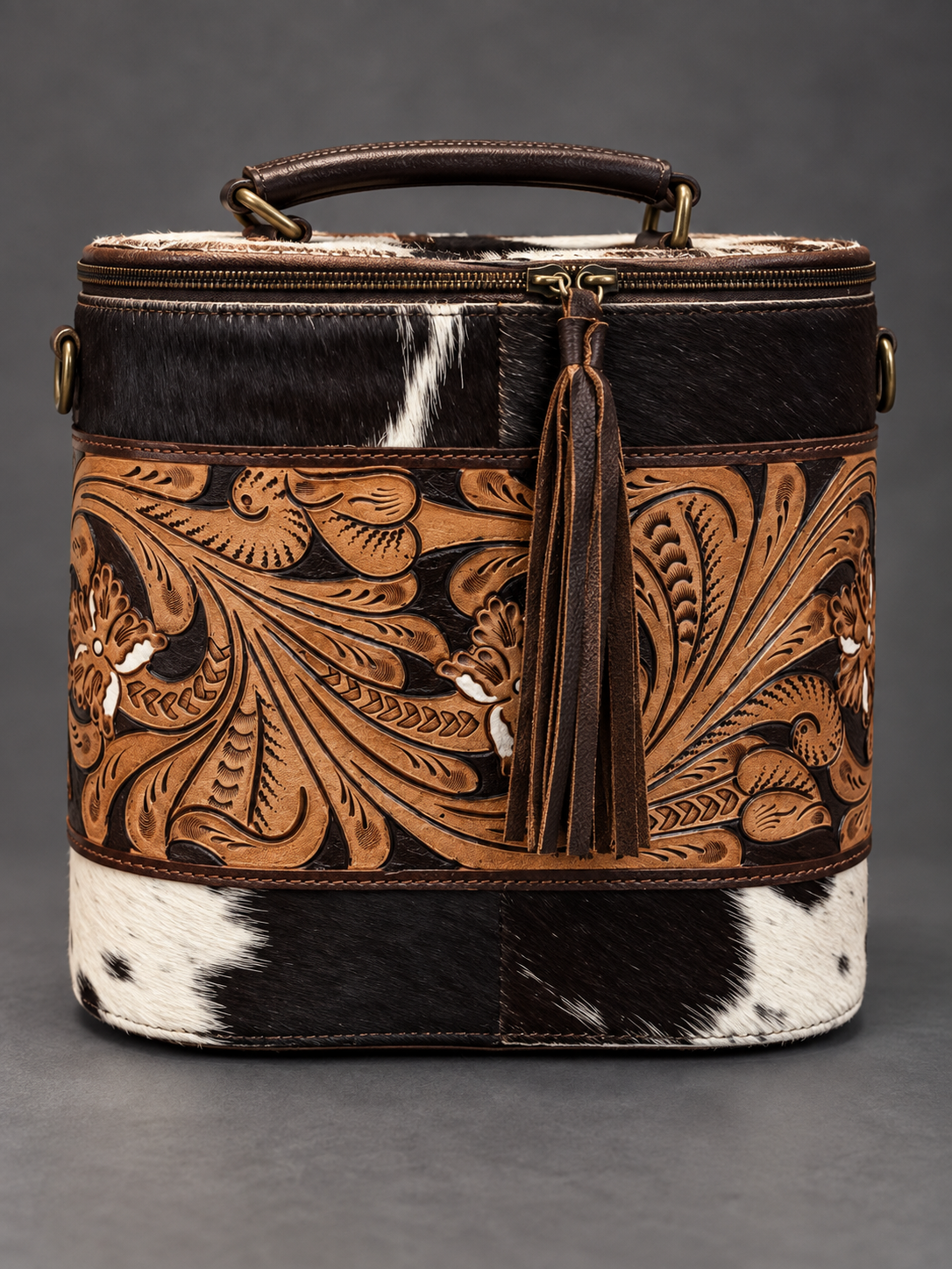 Saddle & Sage Cowhide Jewelry Train Case