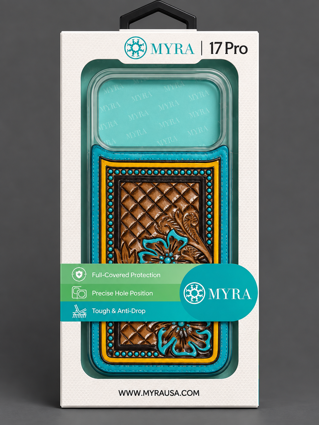 Turquoise Trail Tooled iPhone 17 Pro Case