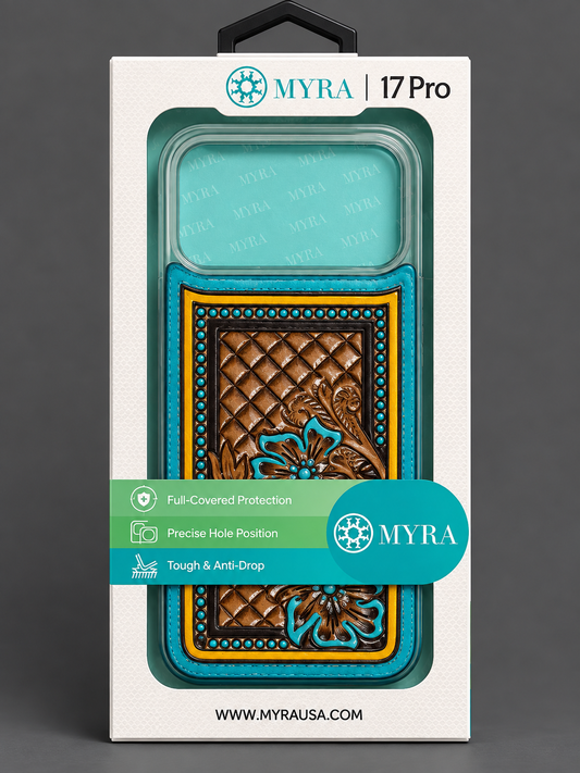 Turquoise Trail Tooled iPhone 17 Pro Case
