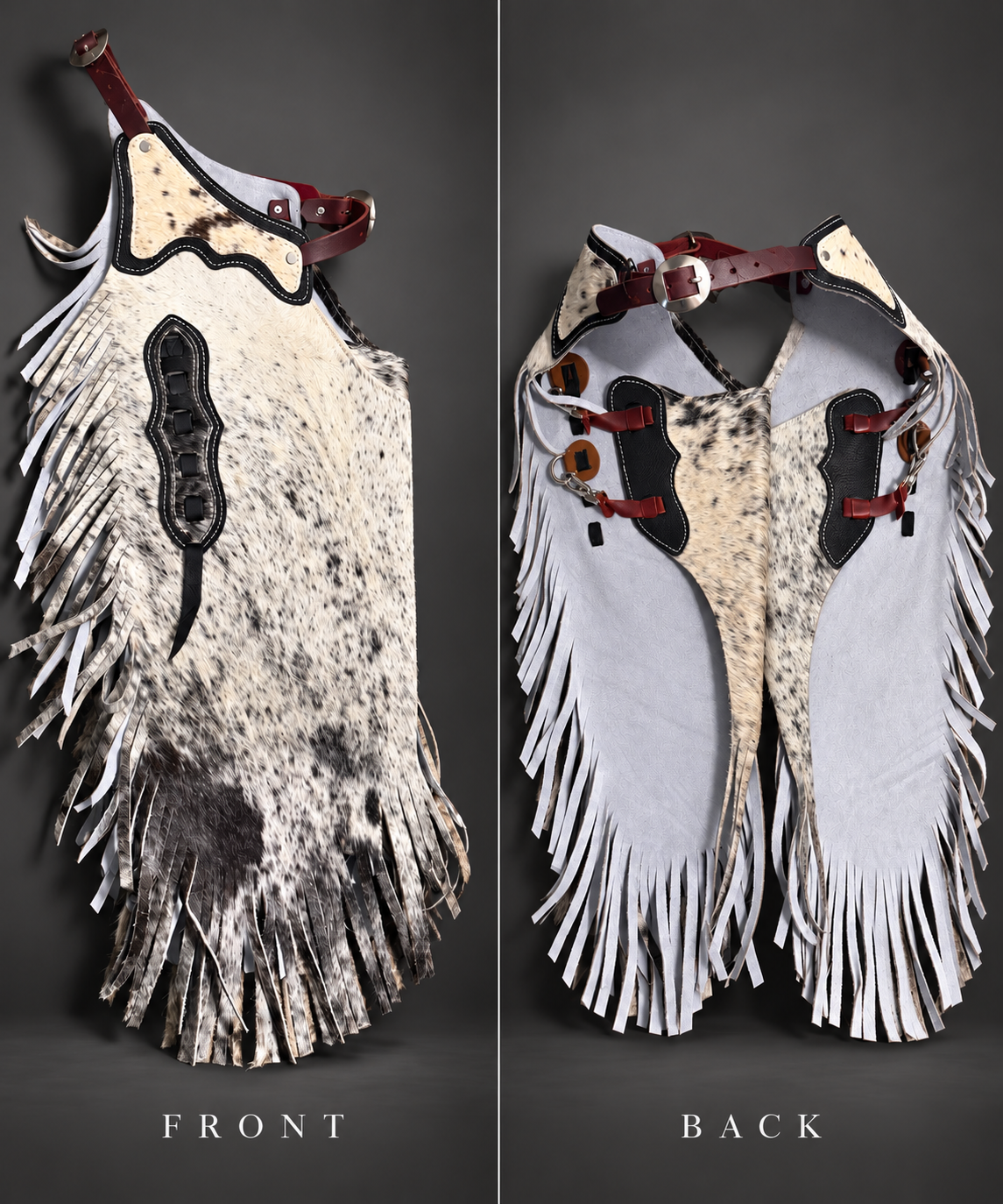 Black & White Cowhide Youth Western Chinks