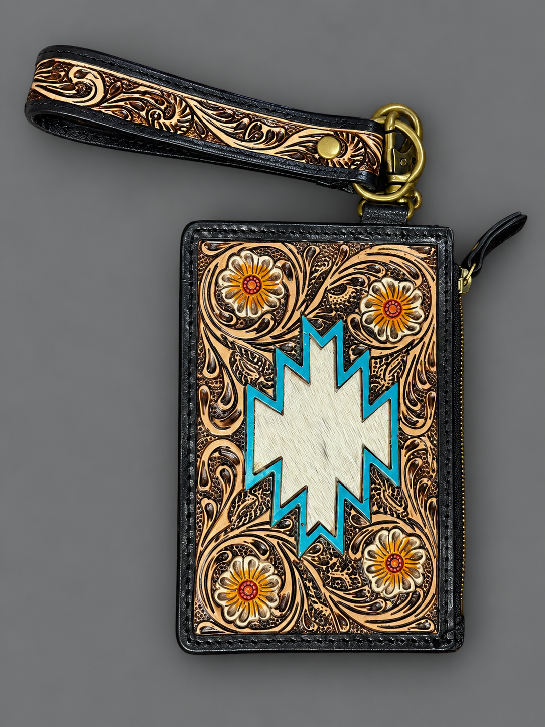 Desert Darling Cowhide Wristlet Wallet.