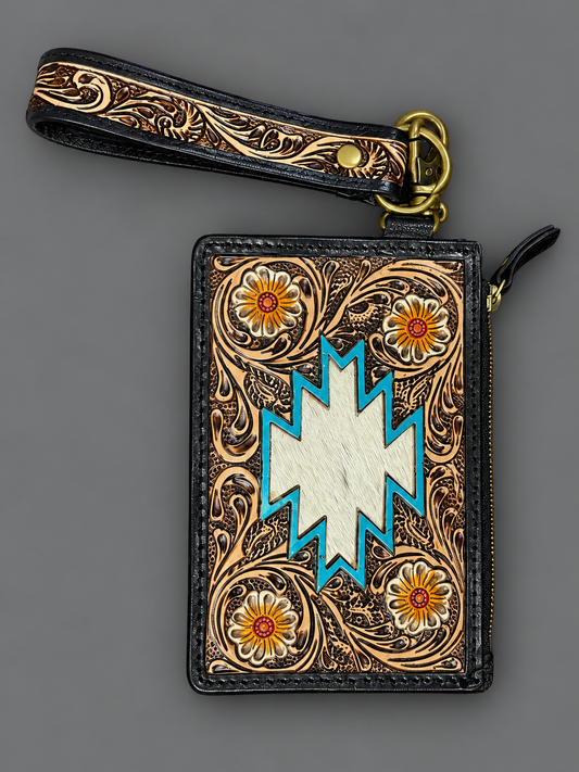 Desert Darling Cowhide Wristlet Wallet.