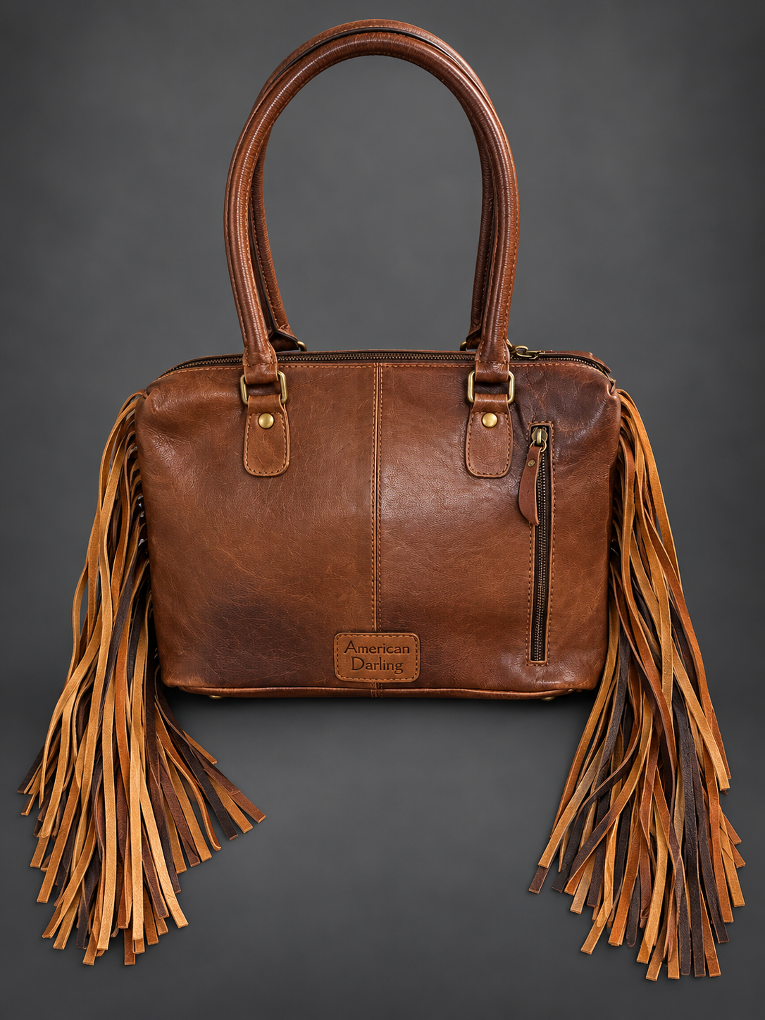 AD Genuine Axis Hide Concealed Carry Fringe Handbag