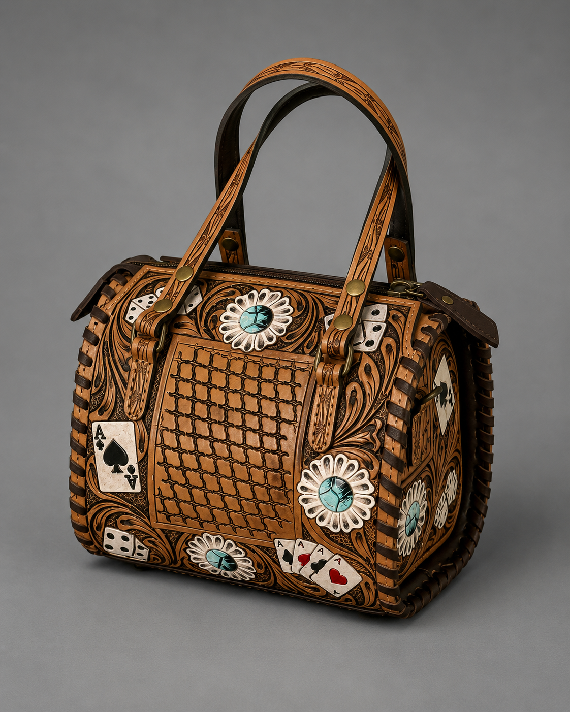 The High Roller Tooled Leather Speedy Bag