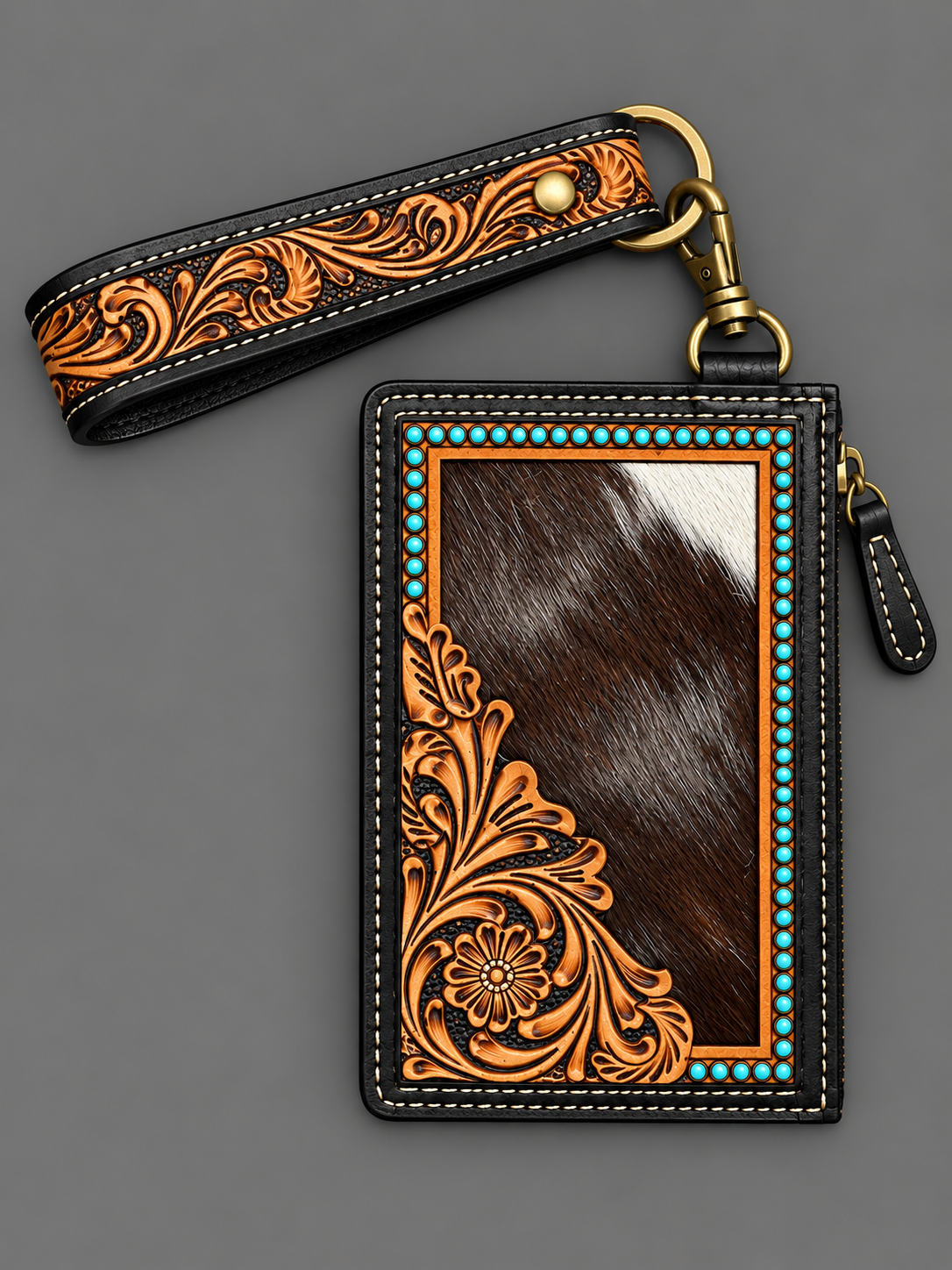 Desert Darling Cowhide Wristlet Wallet.