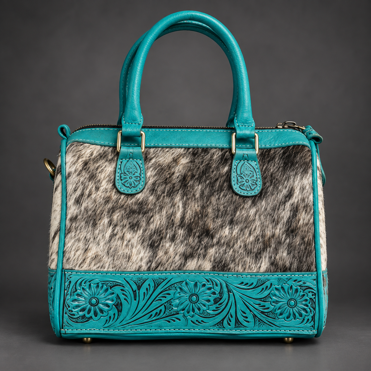 The Turquoise Mesa Tooled Cowhide Handbag