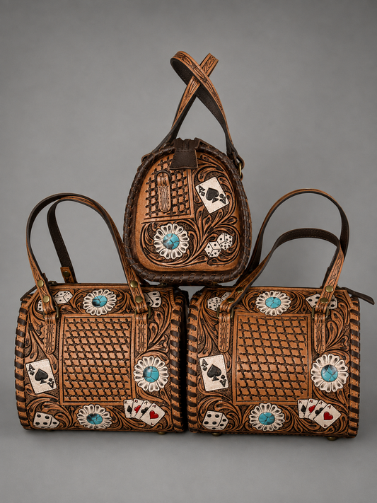 The High Roller Tooled Leather Speedy Bag
