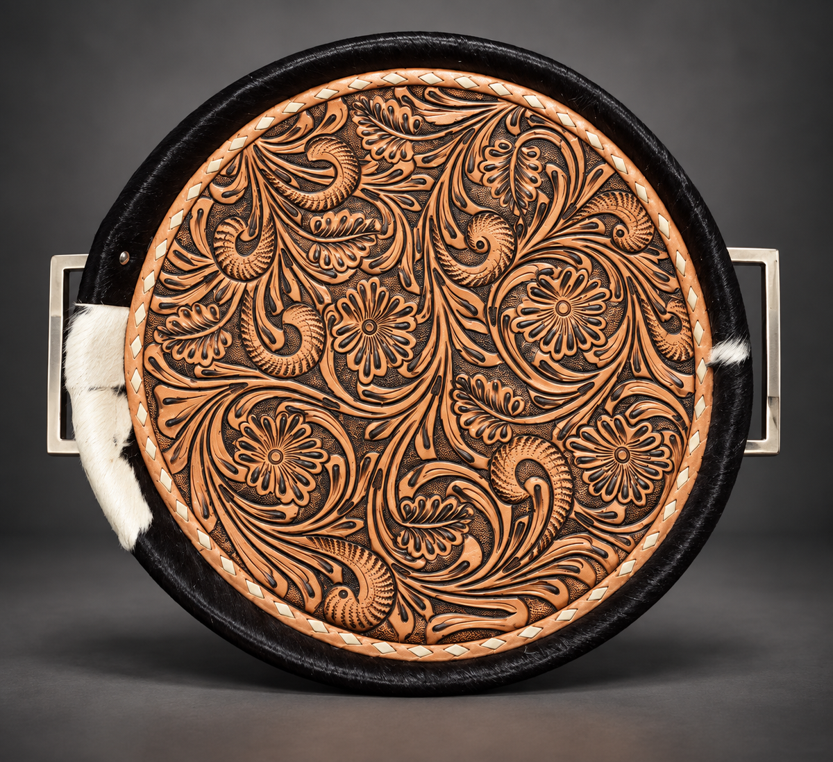 The High Stakes Tooled Leather Western Tray