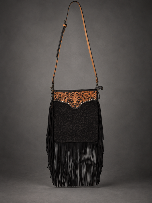 AD Midnight Rose Concealed Carry Fringe Crossbody