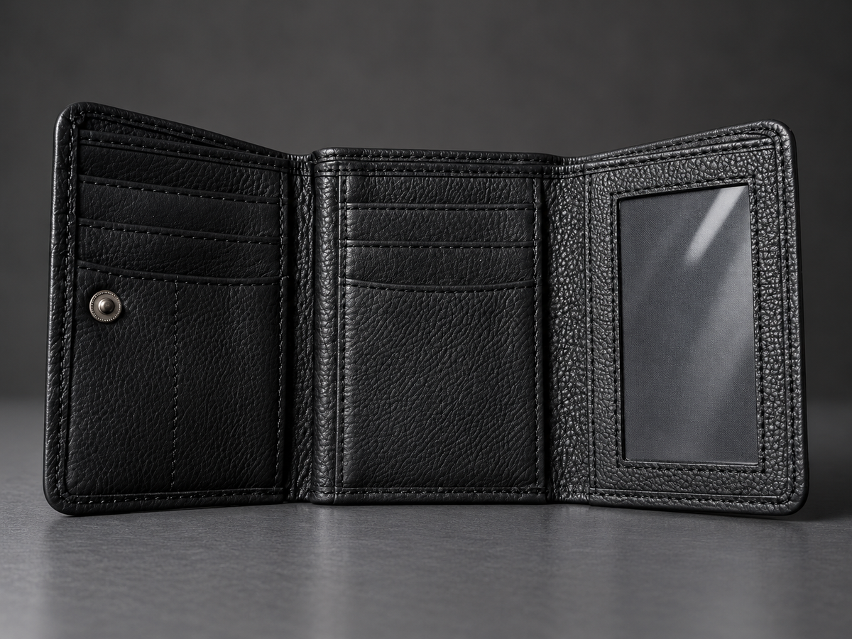Saddle Bloom Tooled Leather & Cowhide Trifold Wallet