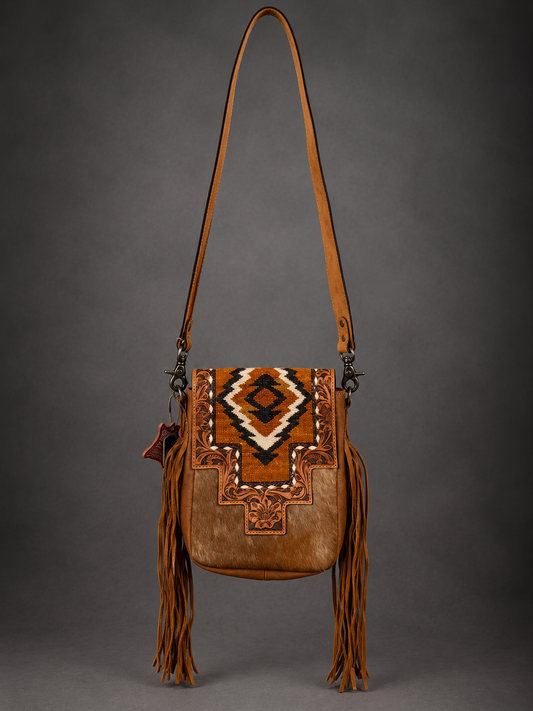 AD Copper Canyon Cowhide Fringe Crossbody