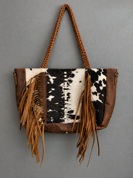 Wild Prairie Cowhide & Fringe Tote