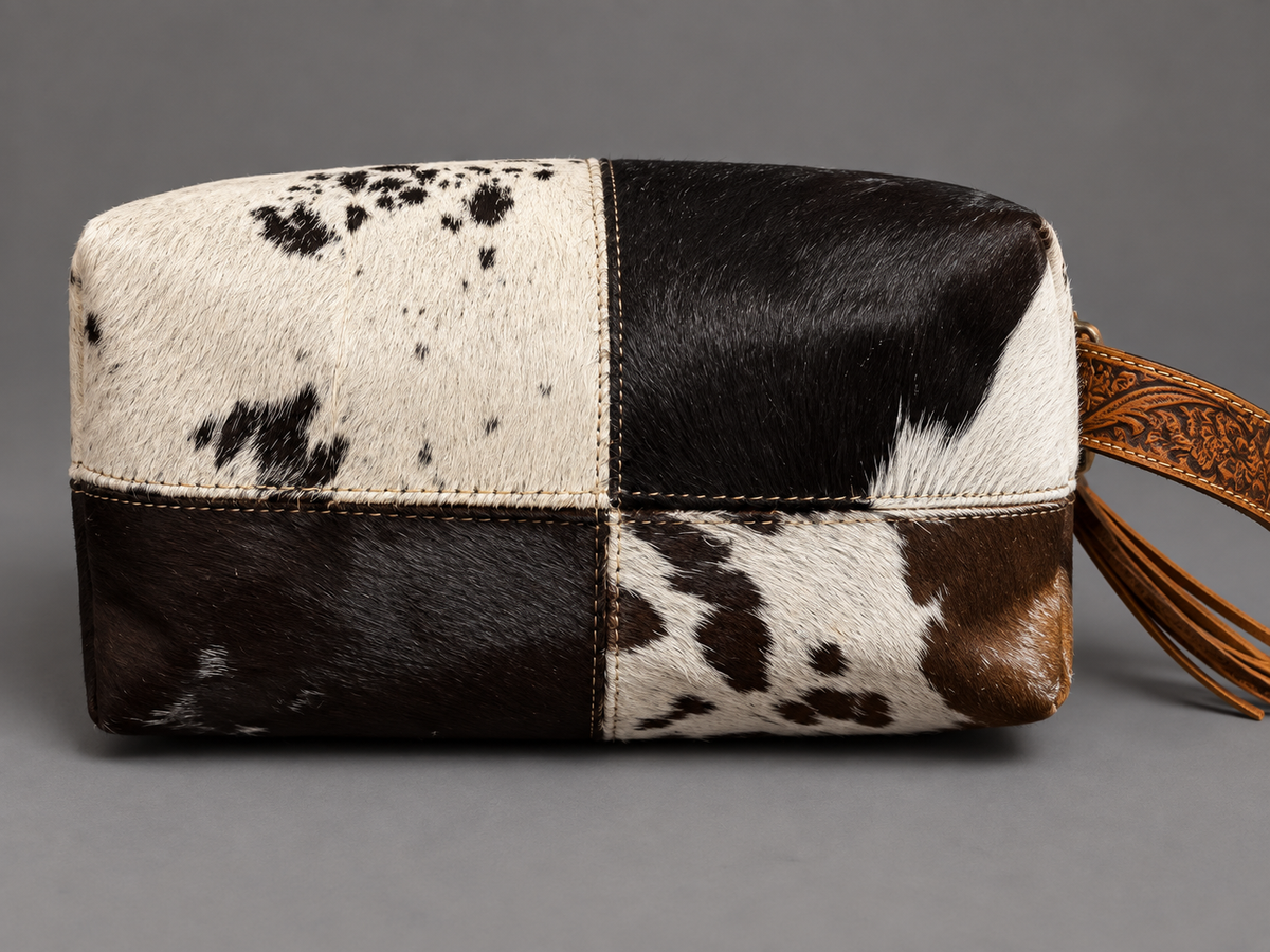 Genuine Cowhide & Tooled Leather Western Travel Case
