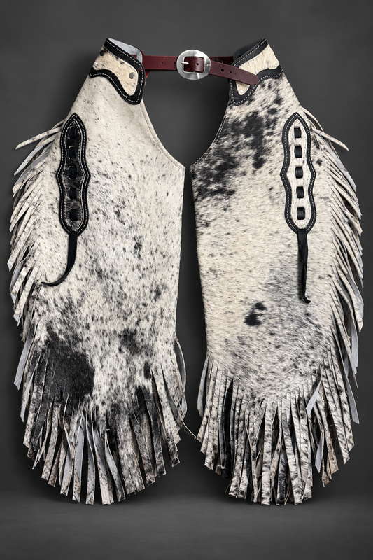 Black & White Cowhide Youth Western Chinks