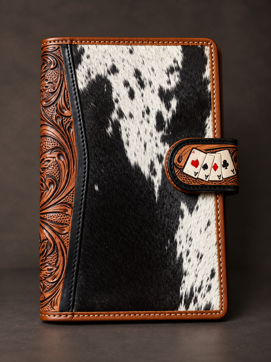The High Stakes Cowhide & Tooled Leather Organizer Wallet