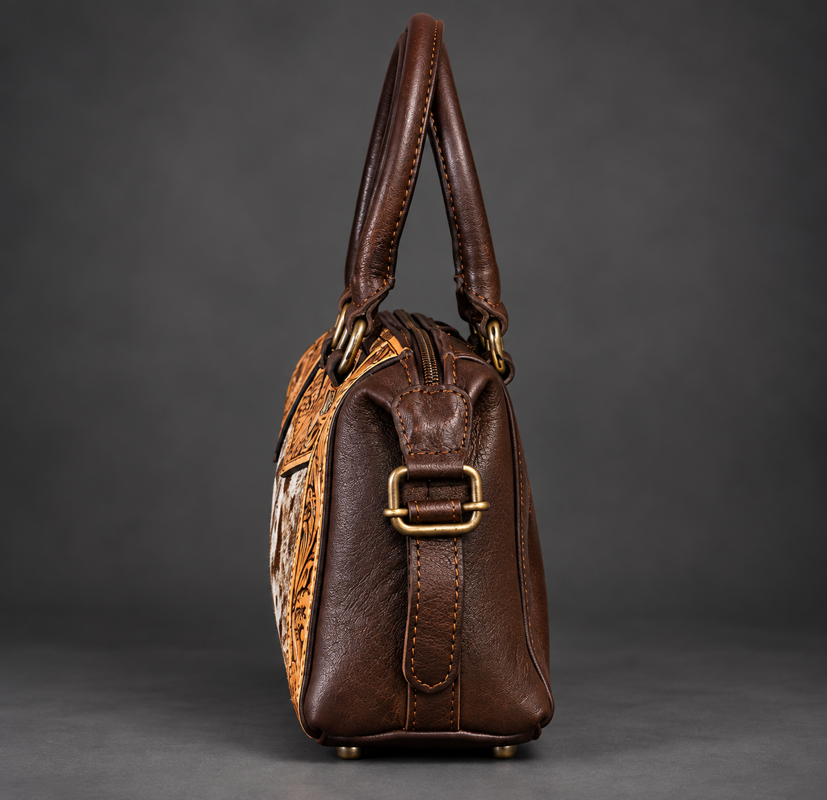 The Chestnut Rose Tooled Cowhide Handbag
