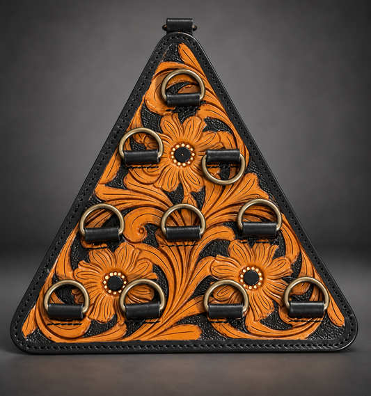 The Saddle Bloom Tooled Leather Scarf Hanger