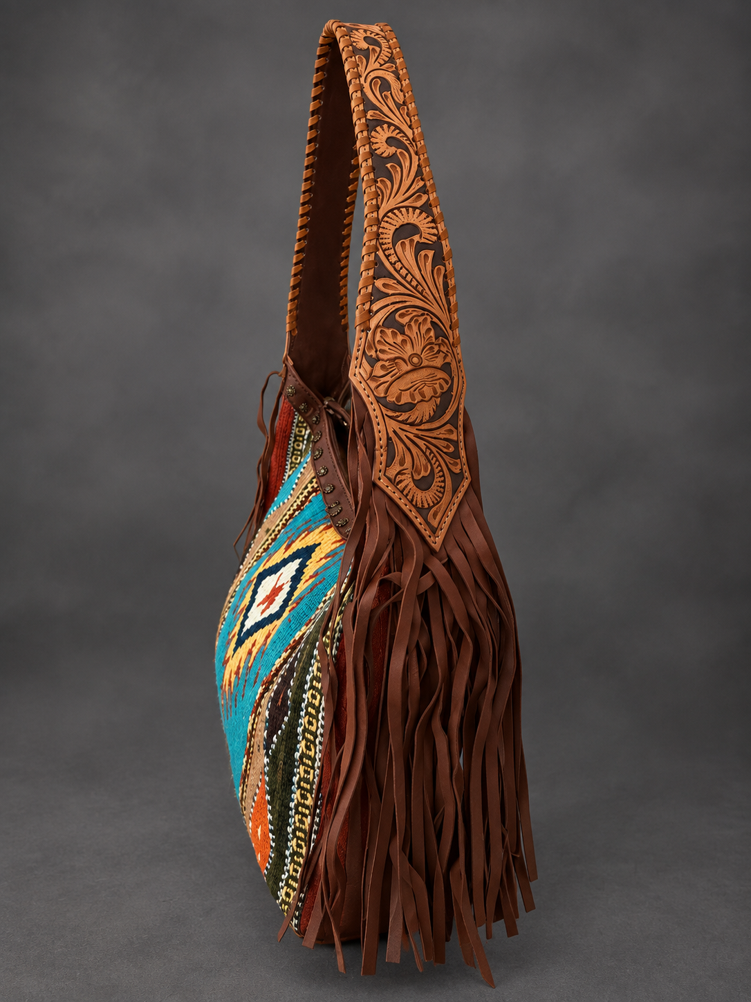AD Turquoise Trail Concealed Carry Fringe Hobo Bag
