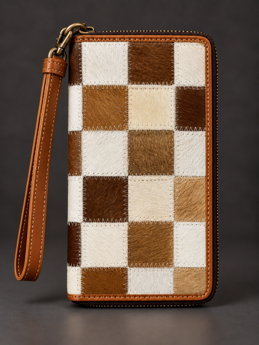 The Saddle Check Cowhide Luxe Organizer Wallet