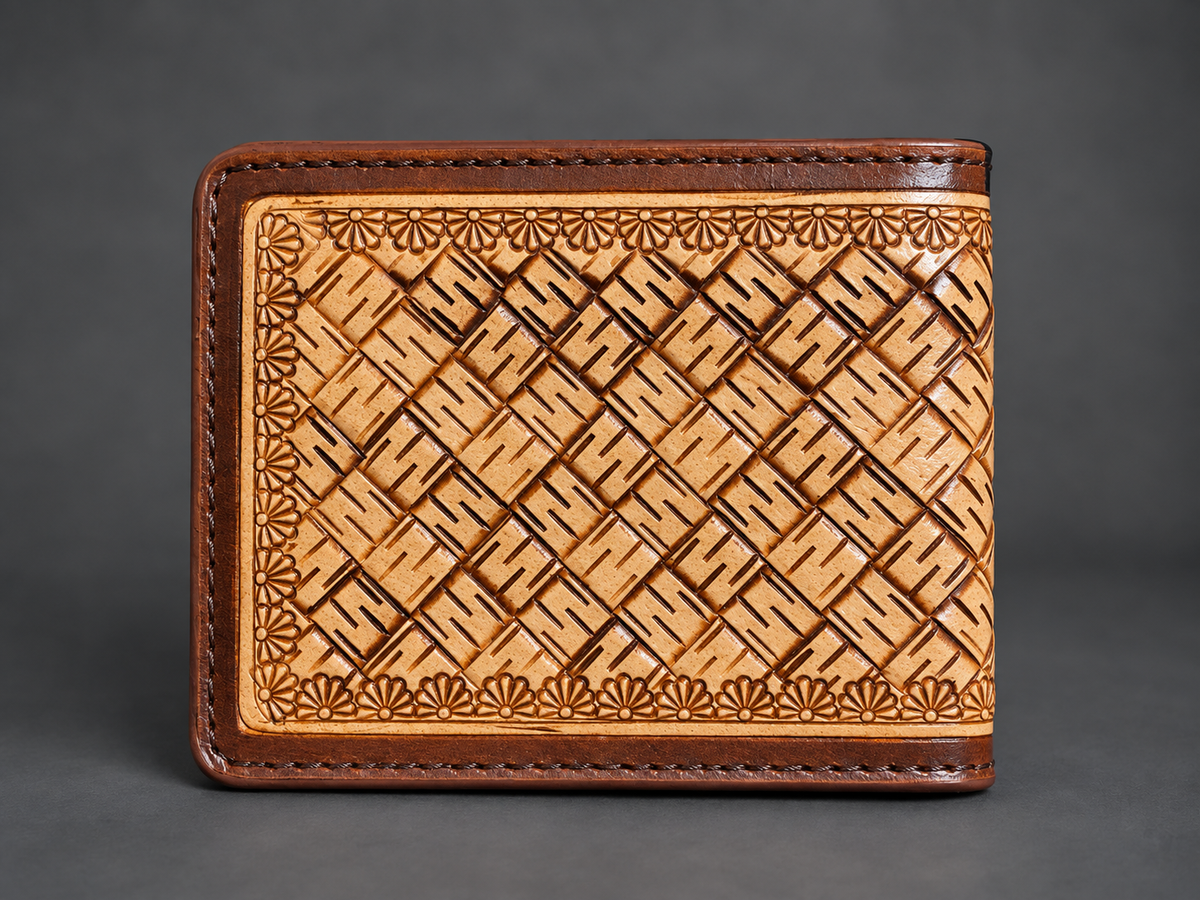 Saddle Weave Leather Wallet