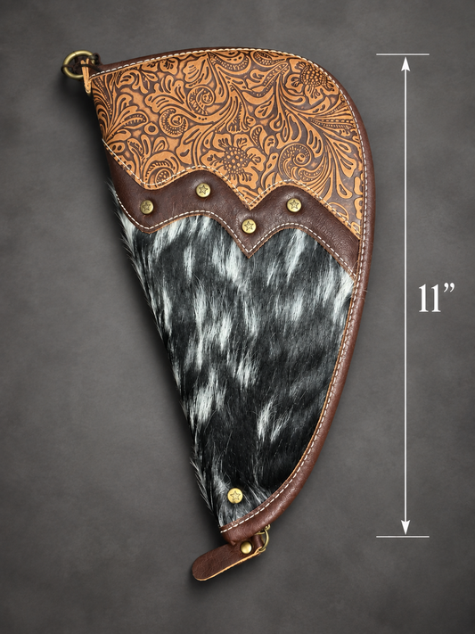 Tooled Leather & Cowhide Pistol Case