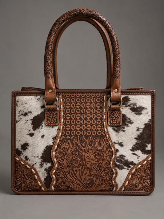 The High Plains Cowhide & Tooled Leather Tote