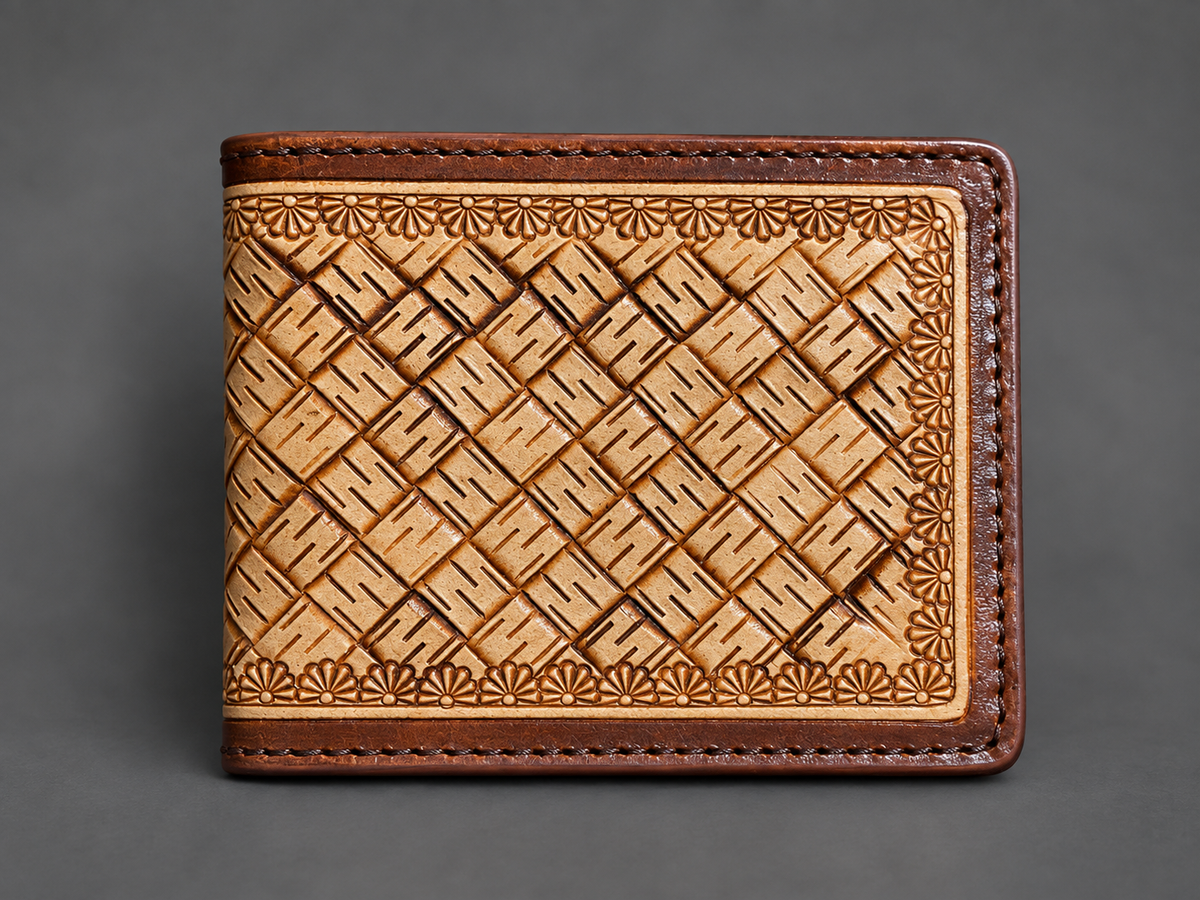 Saddle Weave Leather Wallet
