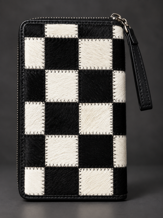 The Checkered Darling Cowhide Luxe Organizer Wallet