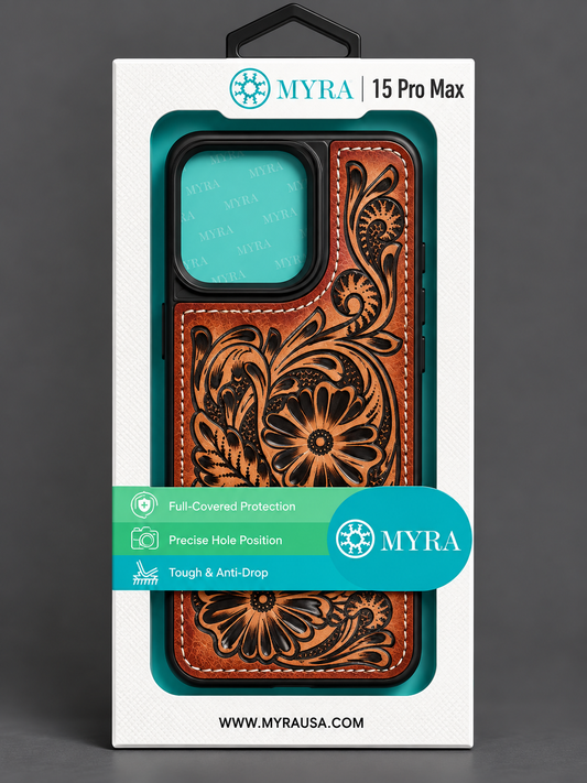 Saddle Tooled Floral iPhone 15 Pro Max Case