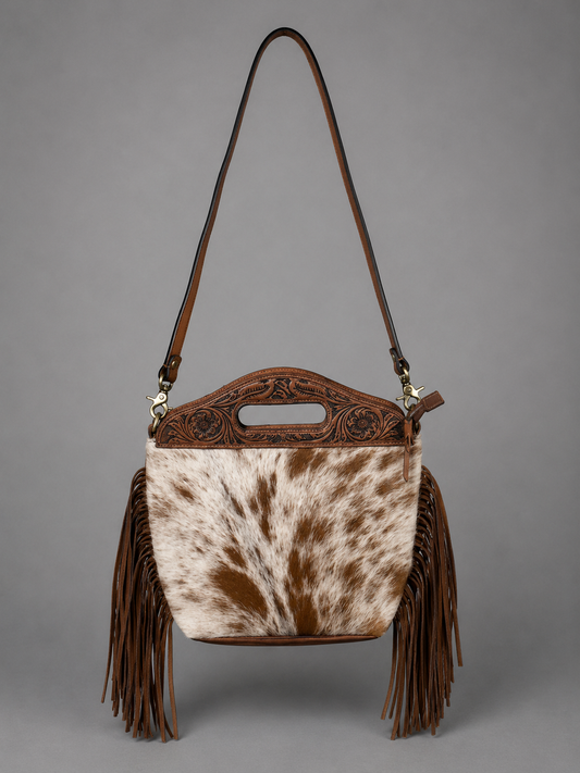 The Western Socialite Cowhide Fringe Purse