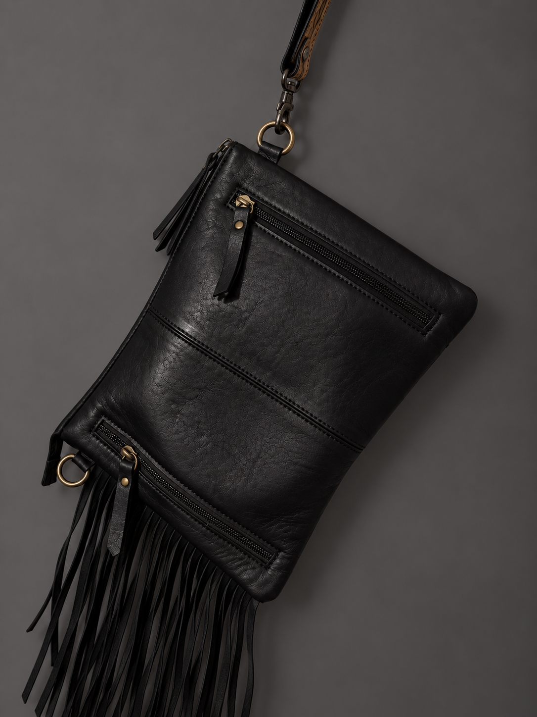 High Plains Luxe | Tooled Leather & Cowhide Fringe Wristlet