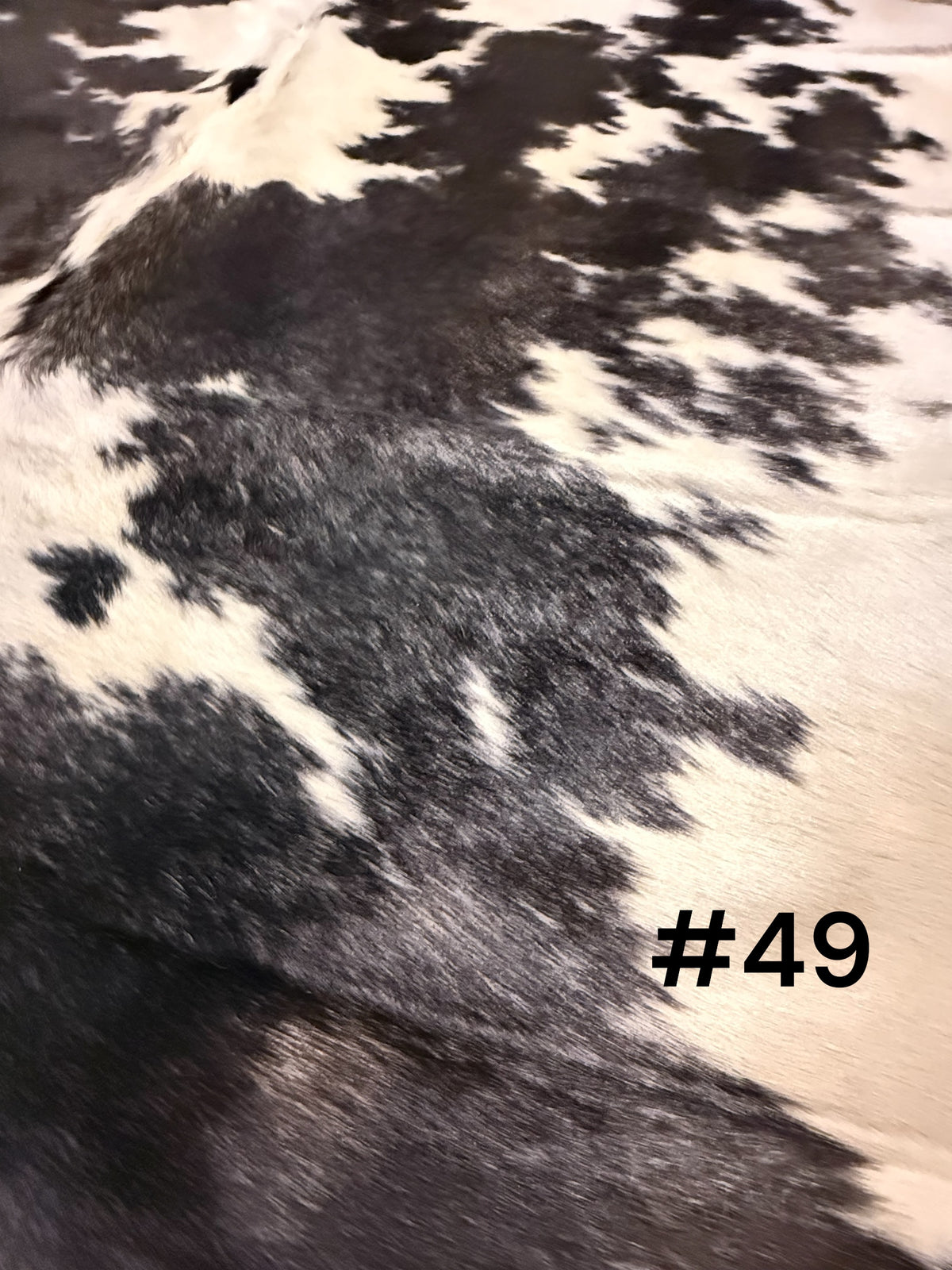 #49 Midnight Black & Ivory Cowhide Rug