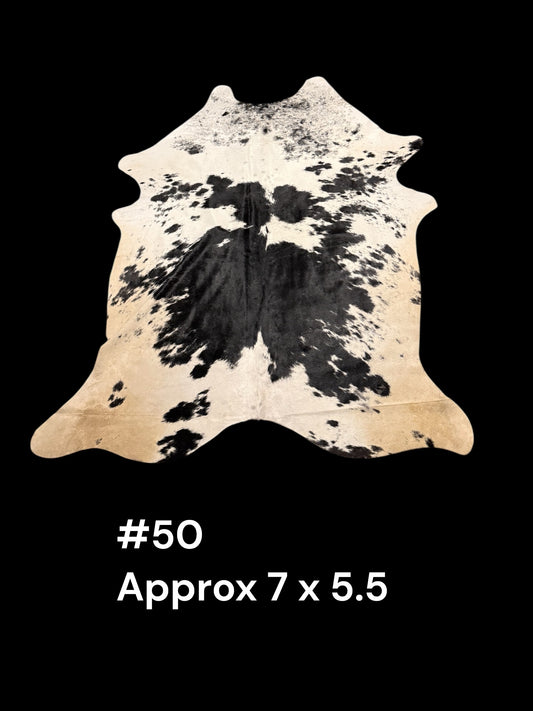 #50 Snowdrift Black & White Cowhide Rug