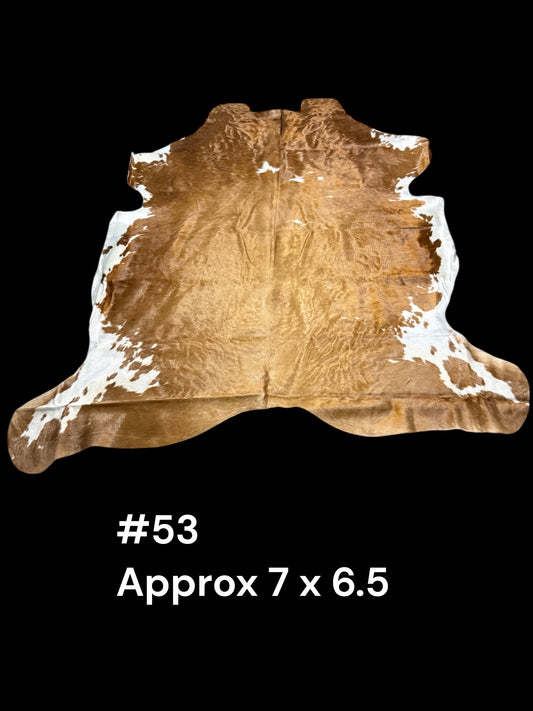 #53 Golden Honey Cowhide Rug – Luxe Shimmer Hide