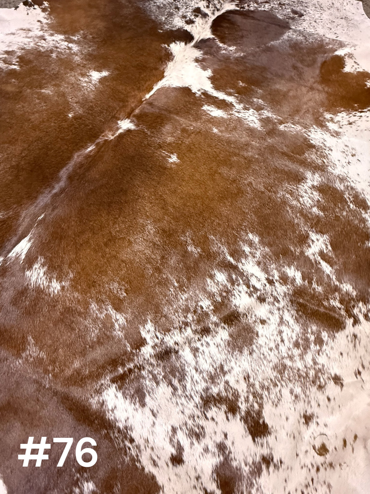 #76 Warm Chestnut Cowhide Rug – Approx. 7.5’ x 6’ Luxe Western Hide